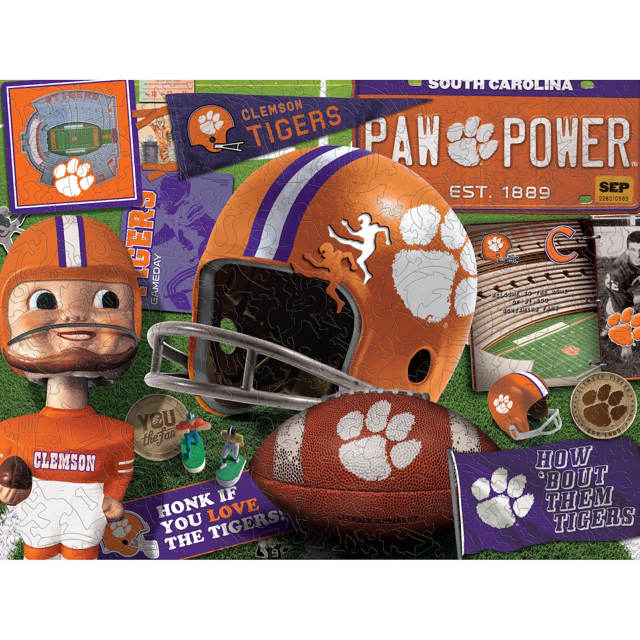 College Football Wooden Retro Series 333 Piece Jigsaw Puzzle